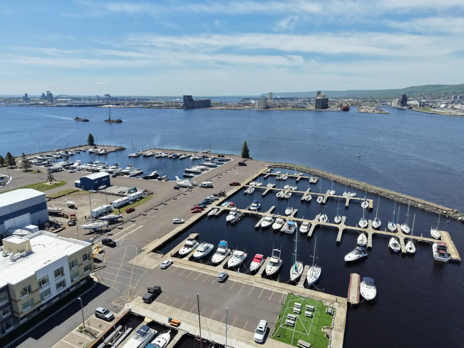 Aerial view across the Duluth and Superior service area